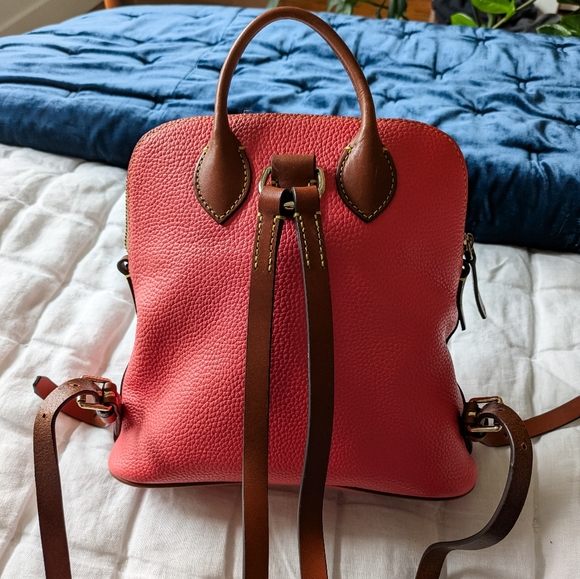 EUC Dooney & Bourke Pebble Grain Leather Backpack, Geranium Pink - Picture 2 of 16
